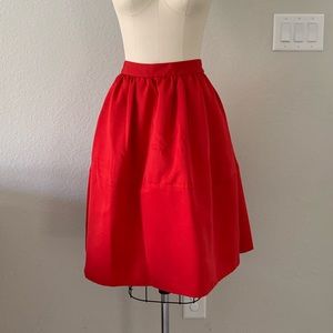 High waist full midi skirt